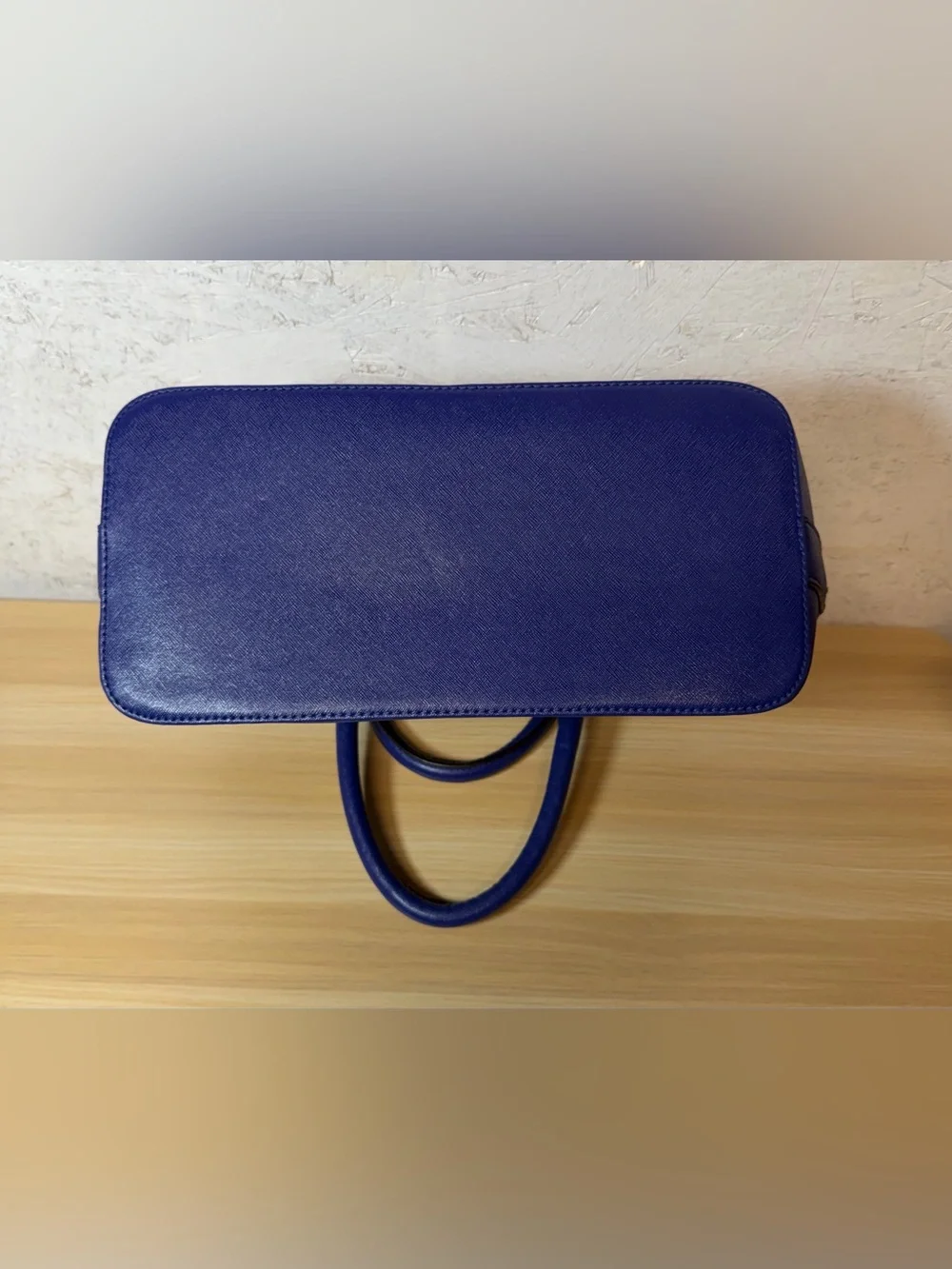 Anne Klein Cobalt Dome Satchel with Gold Charm - Picture 4 of 5